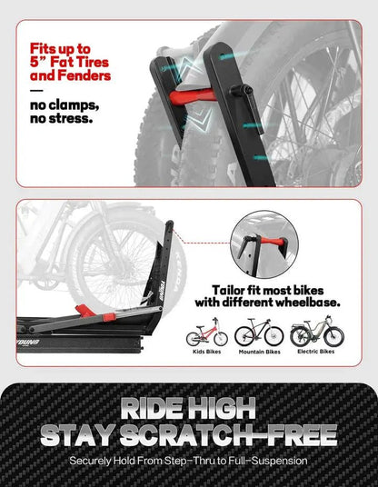 200lbs Capacity Tire - Clamp E - bike Rack with Ramp - Angler's Pro Tackle & Outdoors