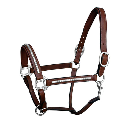 Bridles & Reins ExionPro Clincher Halter - Brass Nickel Hardware