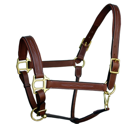 Bridles & Reins ExionPro Fancy Stitched Halter - Brass Hardware