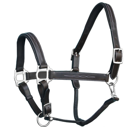Bridles & Reins ExionPro Fancy Stitched Halter - Brass Nickel Hardware