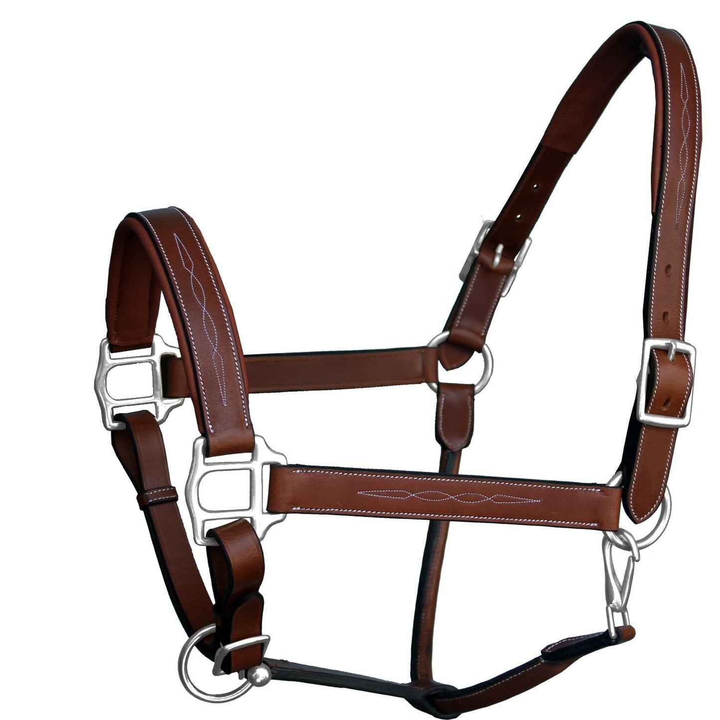 Bridles & Reins ExionPro Fancy Stitched Halter - Brass Nickel Hardware