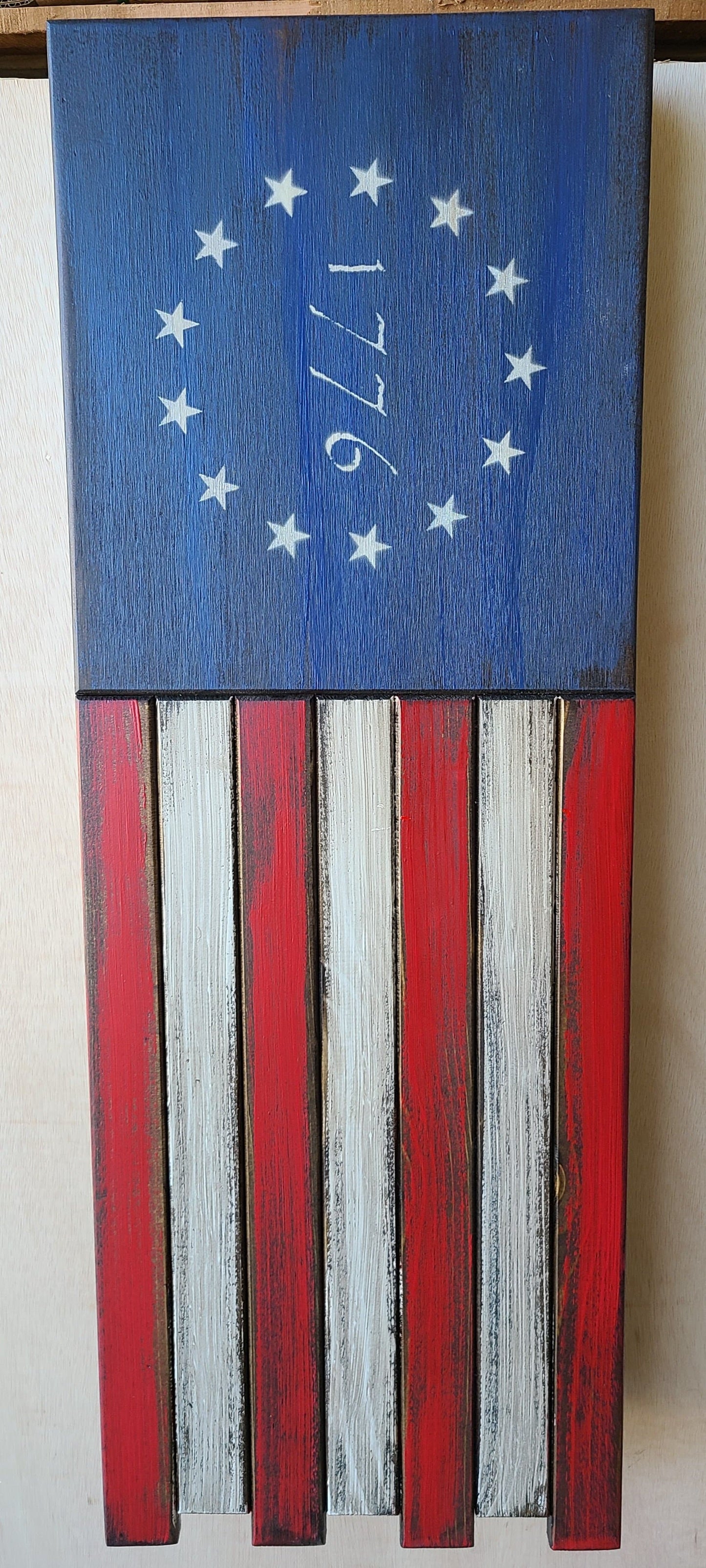 Liberty Home Concealment Long Slim “Half” American Flag Wooden Gun Storage Case
