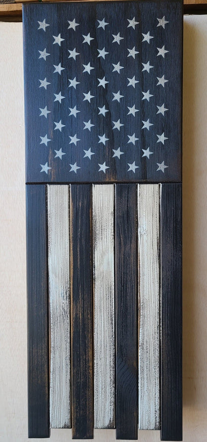 Liberty Home Concealment Long Slim “Half” American Flag Wooden Gun Storage Case