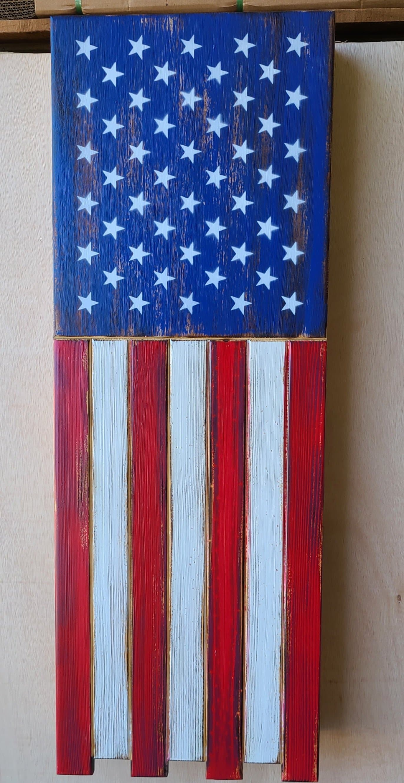 Liberty Home Concealment Long Slim “Half” American Flag Wooden Gun Storage Case