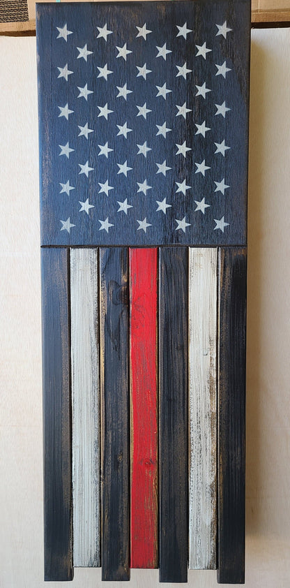 Liberty Home Concealment Long Slim “Half” American Flag Wooden Gun Storage Case