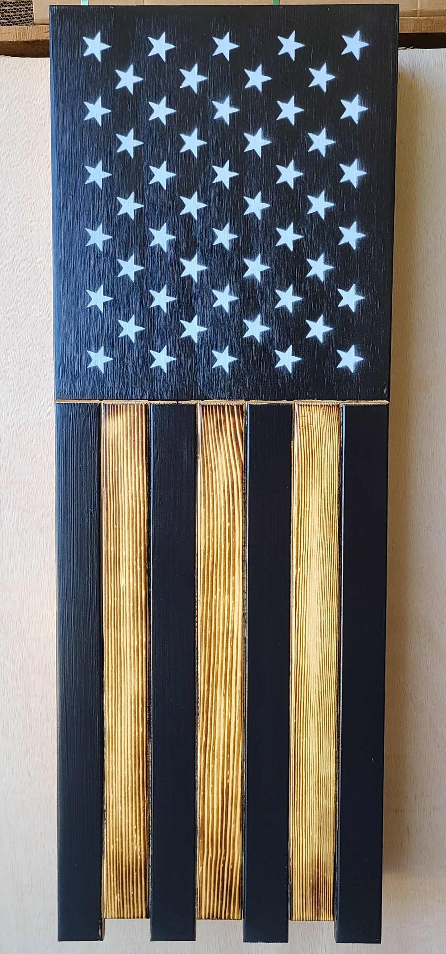 Liberty Home Concealment Long Slim “Half” American Flag Wooden Gun Storage Case