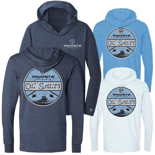 Favorite Fishing Ol Salty Lightweight Tri-Blend Hoodie