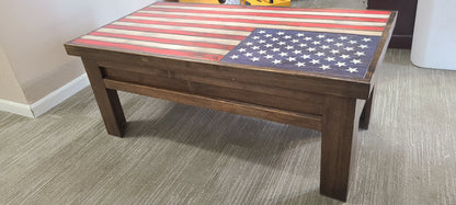 Liberty Home Concealment Rustic American Flag Gun Storage Coffee Table