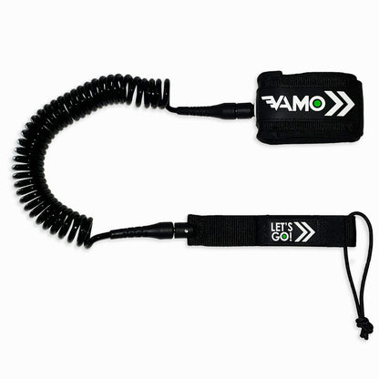 Vamo Life 9.5' 'LITE' Full Coiled SUP Paddleboard Leash - Black