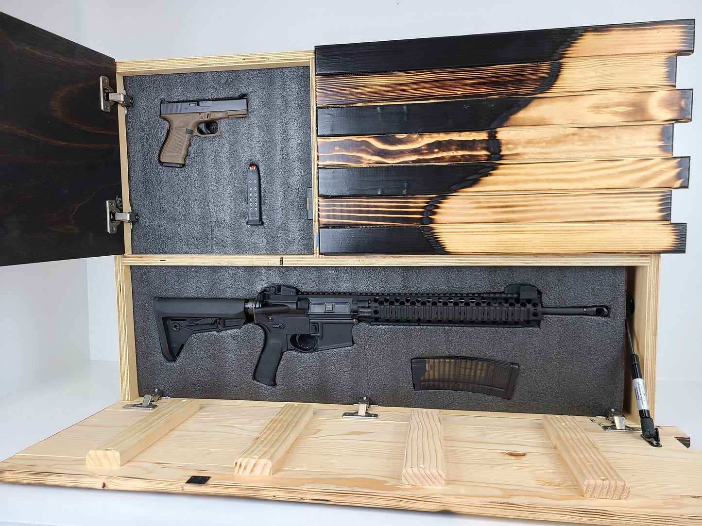 Liberty Home Concealment Premium 2 Compartment Gun Case - Half Flag & Half Logo Designs