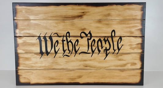 Liberty Home Concealment "We The People" Hidden Gun Storage Sign Charred