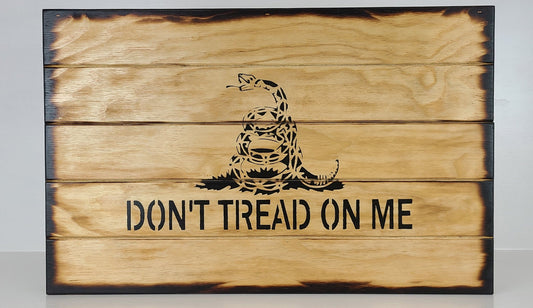 Liberty Home Concealment "Don't Tread on Me" Hidden Gun Storage sign  Charred Finish
