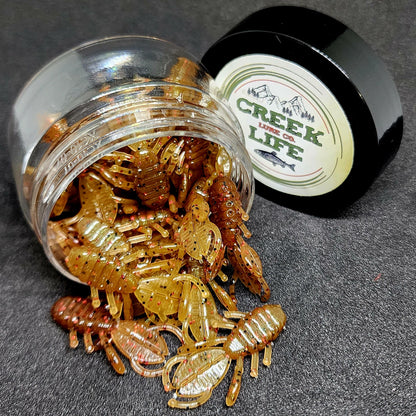 Creek Life Lures Jar of 1.3" Micro Creature Bait "The Anaconda Beaver"