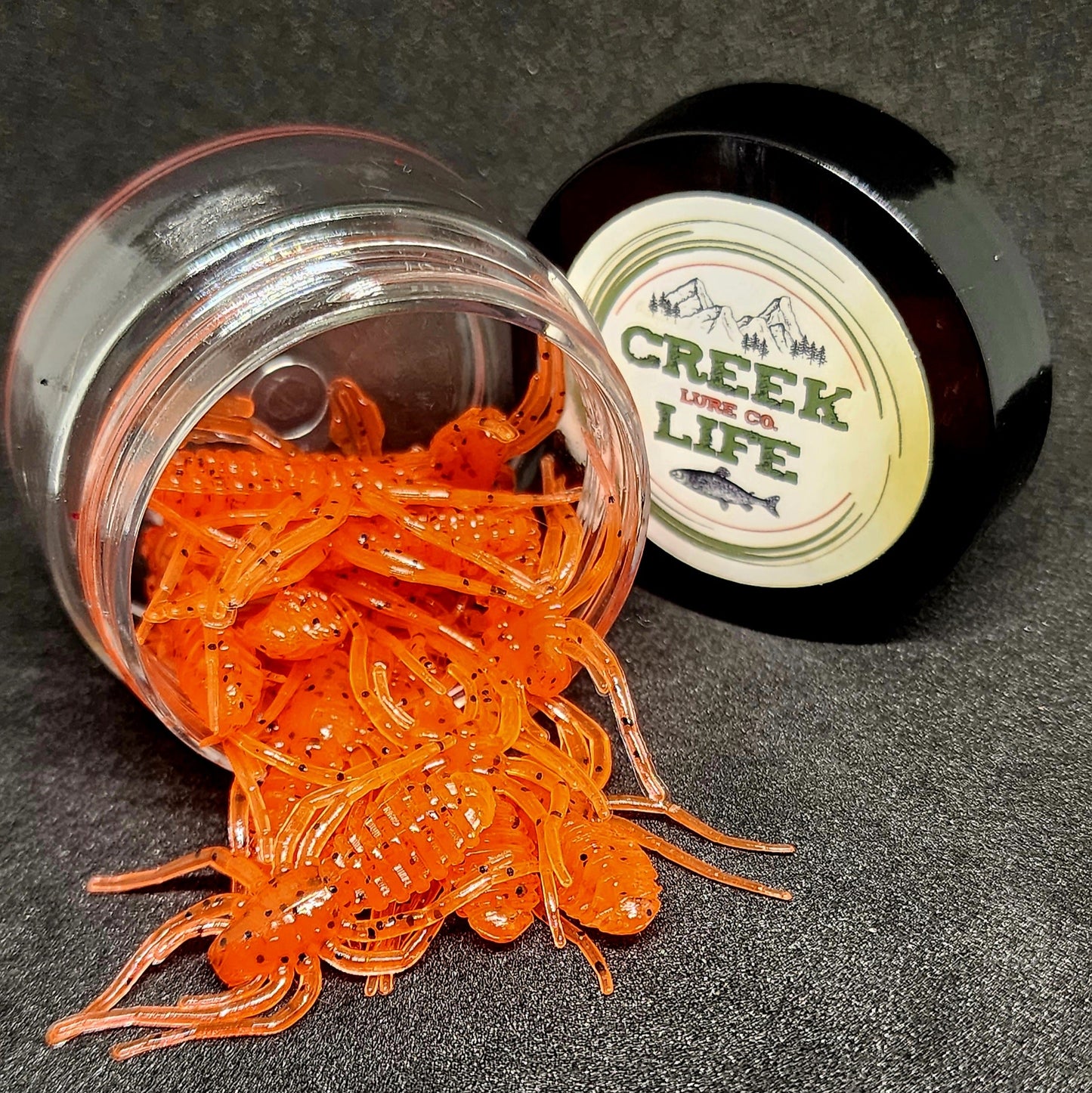 Creek Life Lures Jar of 1" Micro Spider Bait "The Writing Spider"