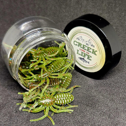 Creek Life Lures Jar of 1" Micro Spider Bait "The Writing Spider"