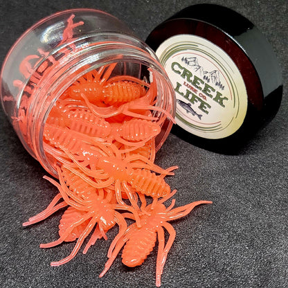 Creek Life Lures Jar of 1" Micro Spider Bait "The Writing Spider"