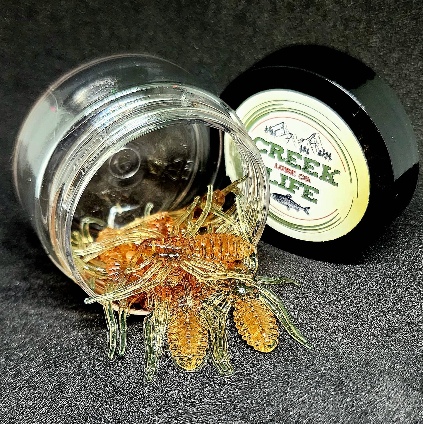 Creek Life Lures Jar of 1" Micro Spider Bait "The Writing Spider"