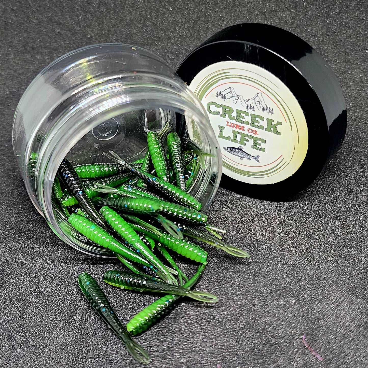 Creek Life Lures Jar of 1.4" Inch Micro Fluke "The Ditch Stick"