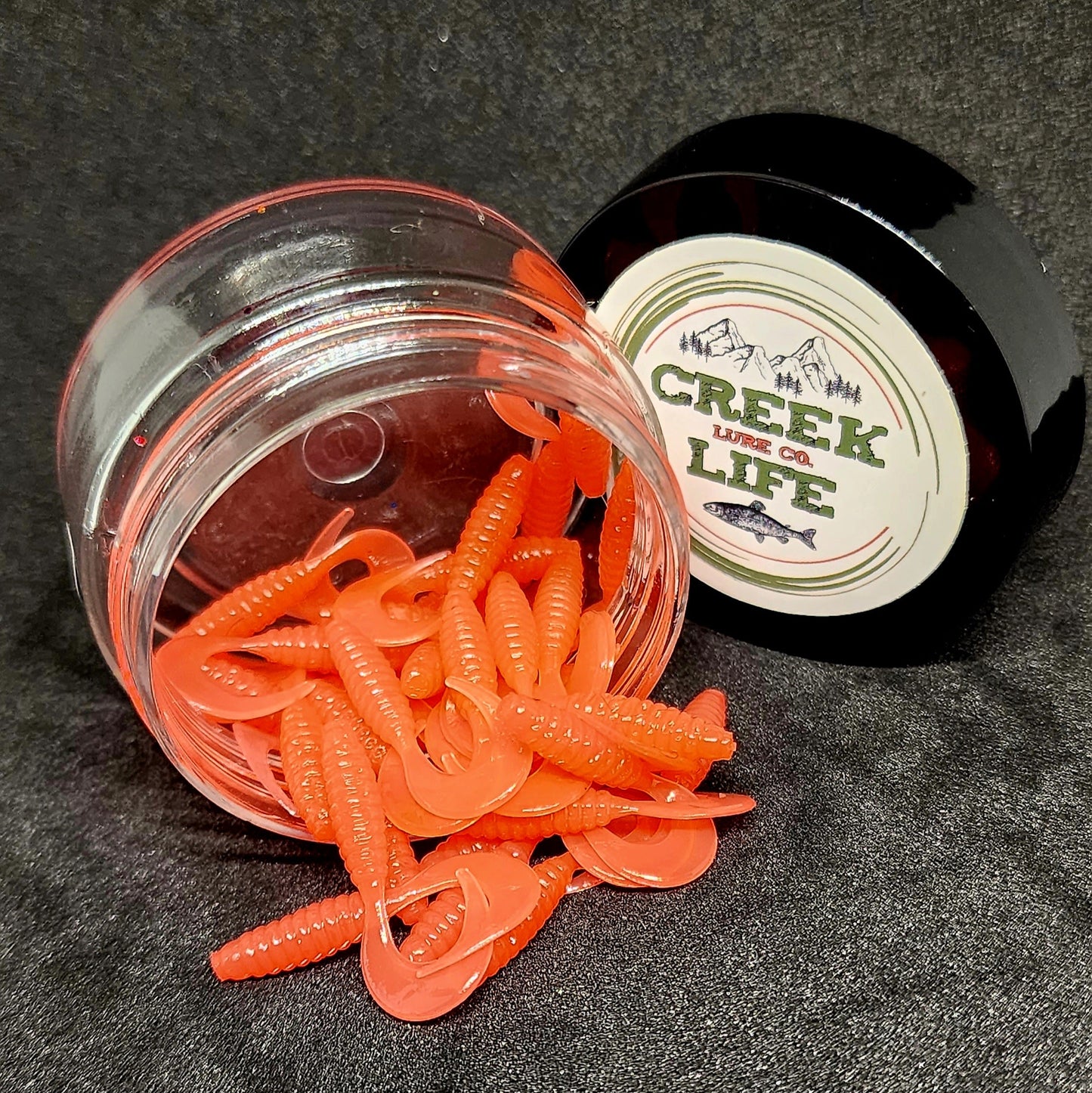 Creek Life Lures Jar of 1" Micro Curl Tail Grub "The Tennessee Twister"