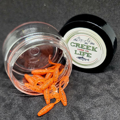 Creek Life Lures Jar of 1" Micro Curl Tail Grub "The Tennessee Twister"