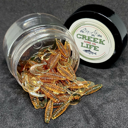 Creek Life Lures Jar of 1" Micro Curl Tail Grub "The Tennessee Twister"