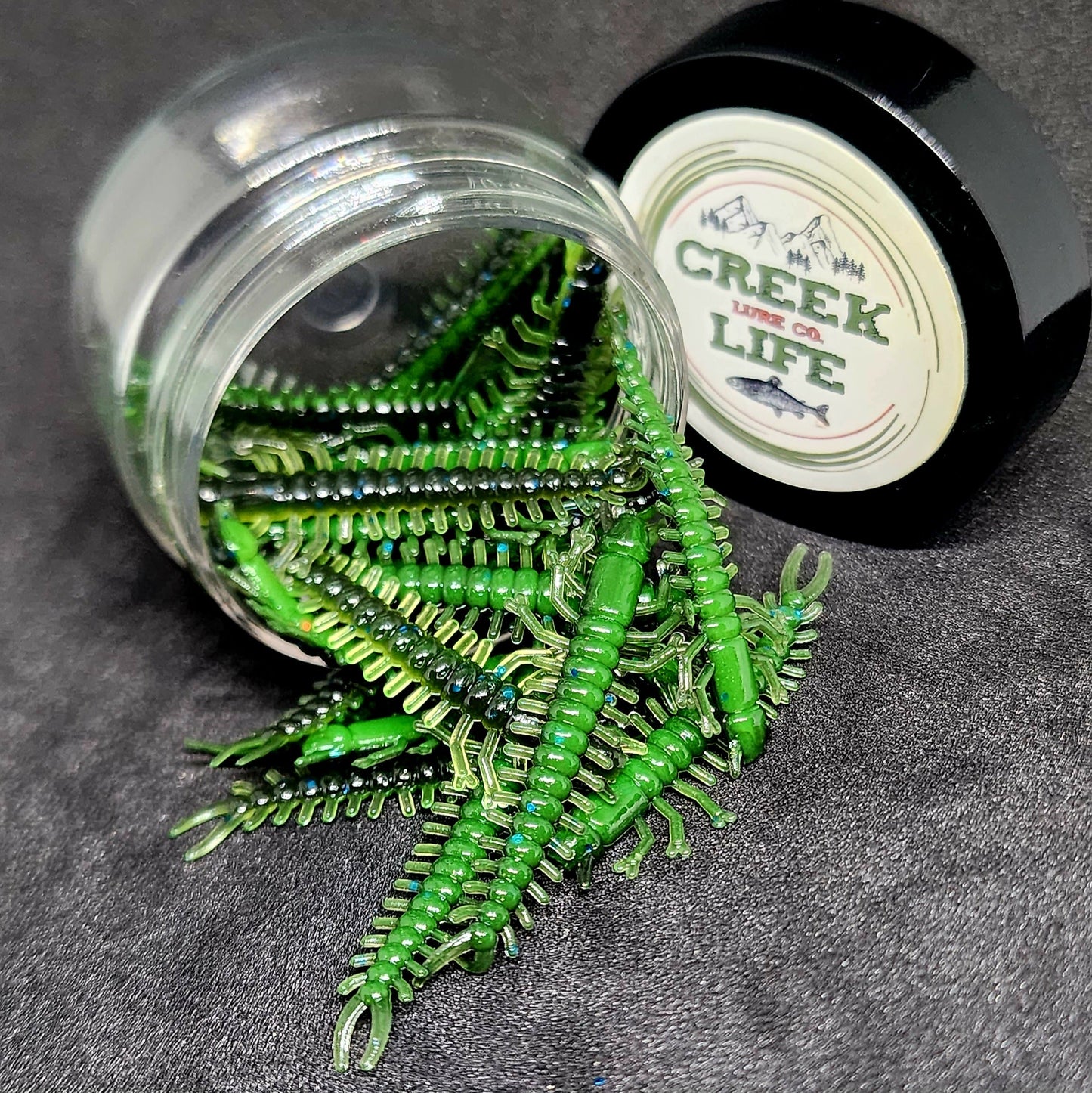 Creek Life Lures Jar of 1.8" Inch Micro Hellgrammite "The Ditch Devil"