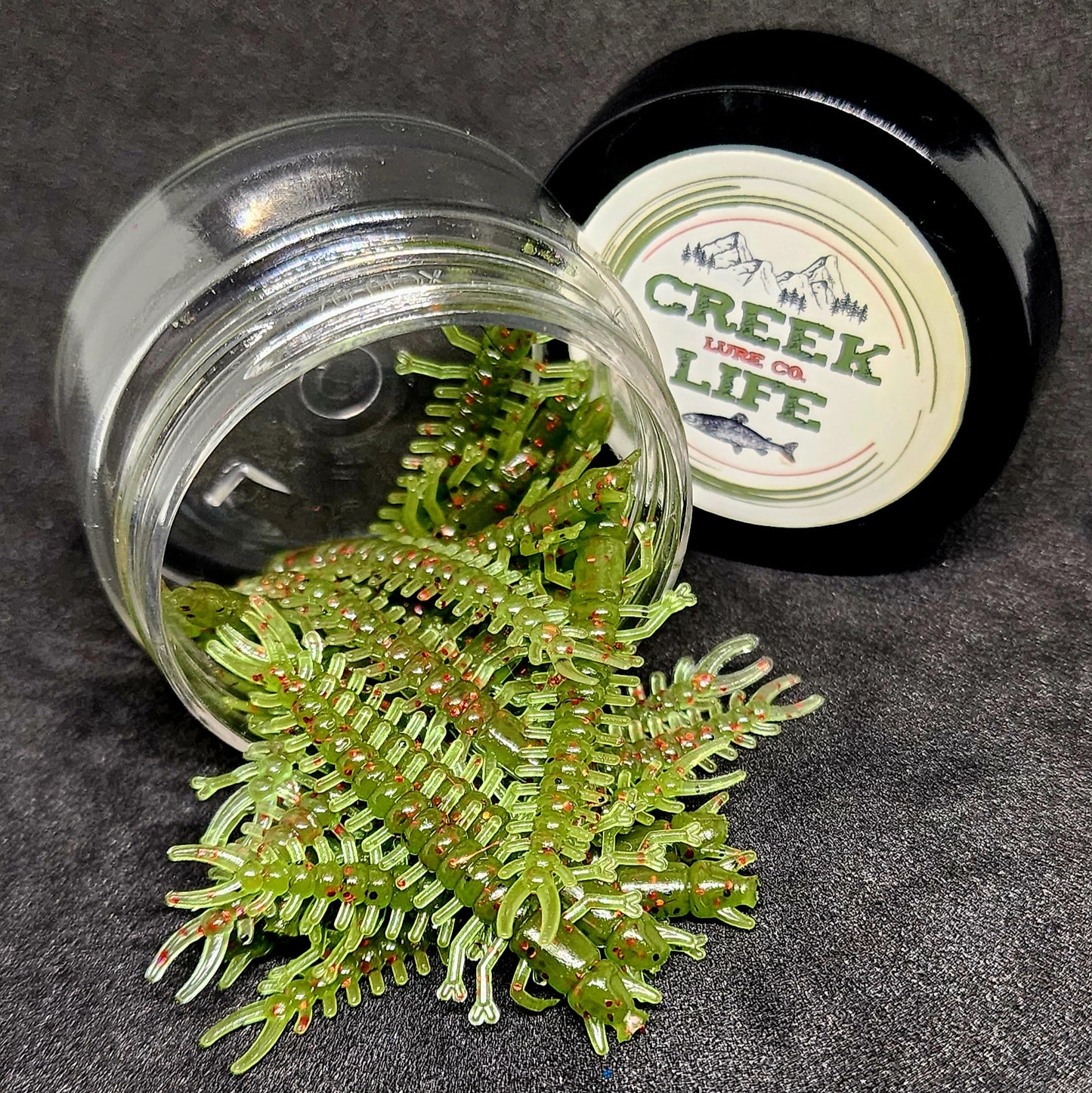 Creek Life Lures Jar of 1.8" Inch Micro Hellgrammite "The Ditch Devil"