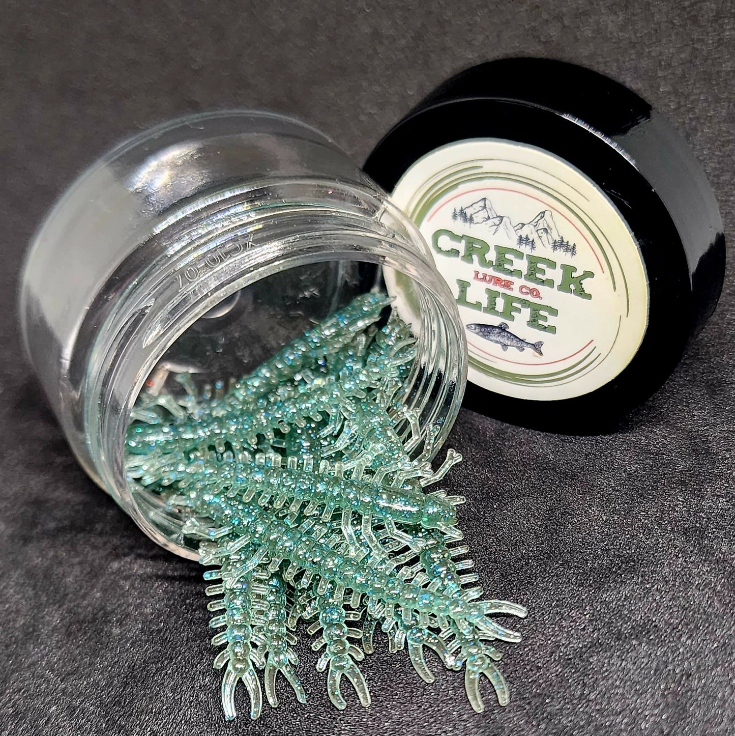 Creek Life Lures Jar of 1.8" Inch Micro Hellgrammite "The Ditch Devil"