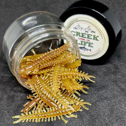 Creek Life Lures Jar of 1.8" Inch Micro Hellgrammite "The Ditch Devil"