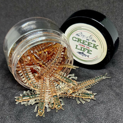 Creek Life Lures Jar of 1.8" Inch Micro Hellgrammite "The Ditch Devil"