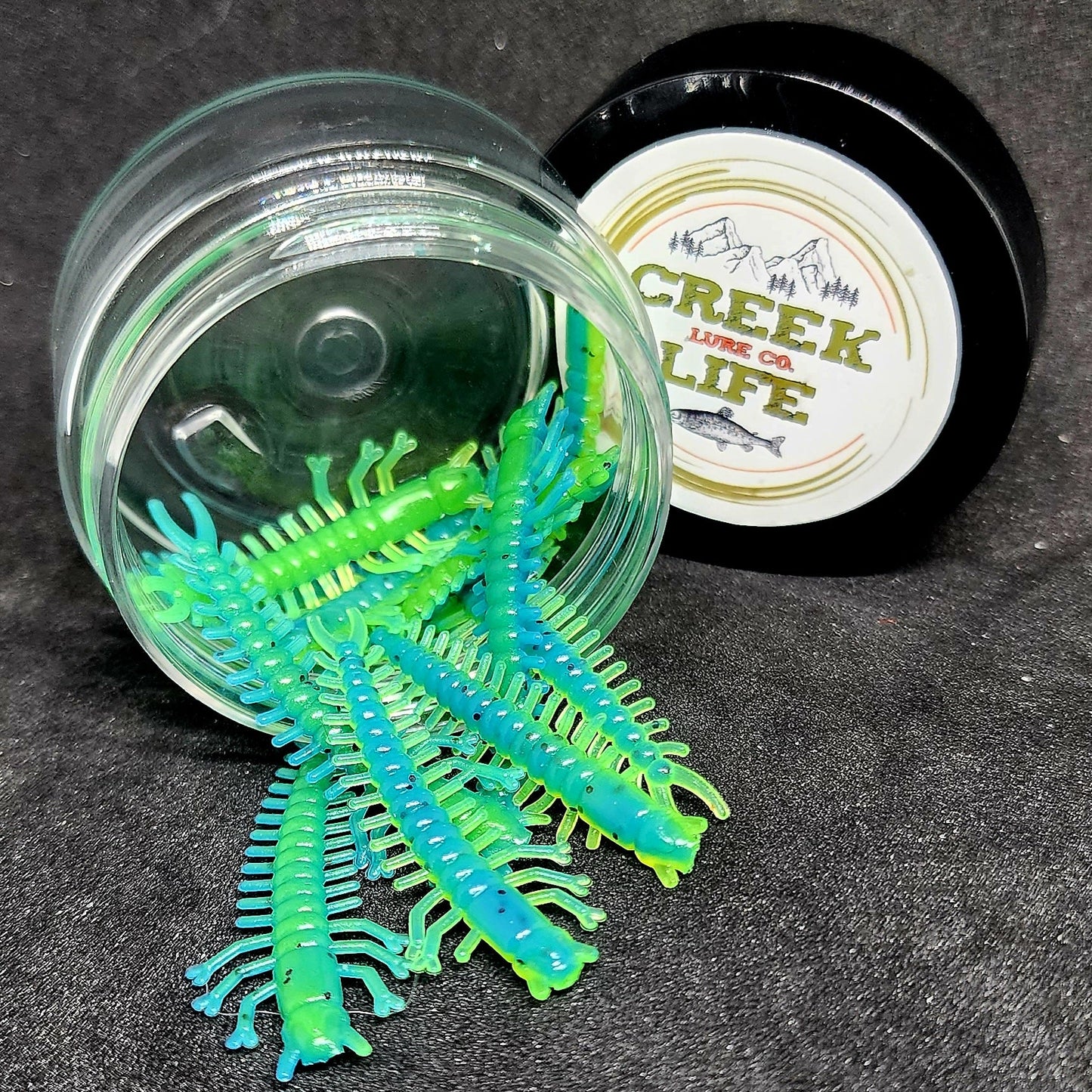 Creek Life Lures Jar of 1.8" Inch Micro Hellgrammite "The Ditch Devil"