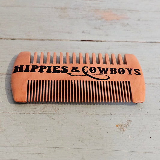 Hippies & Cowboys Beard Care Logo Comb