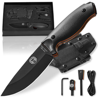Holtzman's Gorilla Survival "The Bloodline" 1095 High Carbon Steel Bushcraft Survival Knife Gift Set