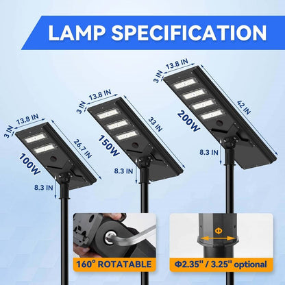 Langy Solar Lights Commerical Solar Power LED Parking Lot Light - 2 Years Warranty