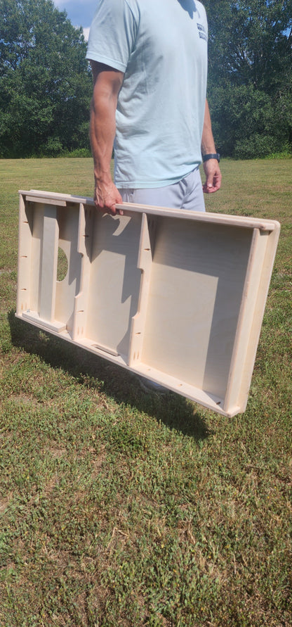 Baggo Rough American Flag Pro Style Cornhole Bean Bag Toss Game 24x48 with 8 Regulation 16oz Bags