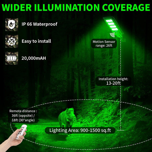 Langy Powereful Solar Green Feeder Light for Hunting-25,000 lumens