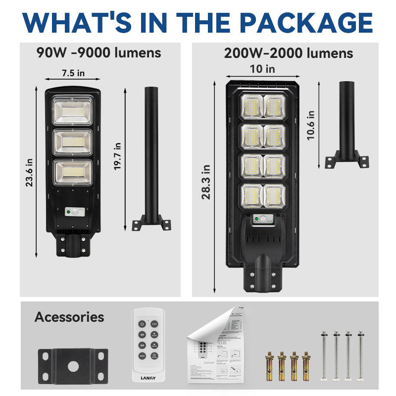 Langy Solar Lights 4 Pack Solar Parking lot lights (bracket included)