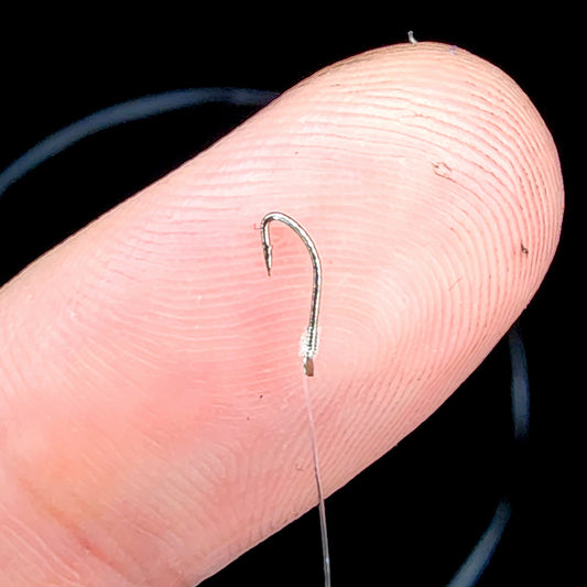 Creek Life Lure Co. Pre-Snelled Barbed Tanago Micro Fishing Hooks – Size 0.3 (Pack of 20)