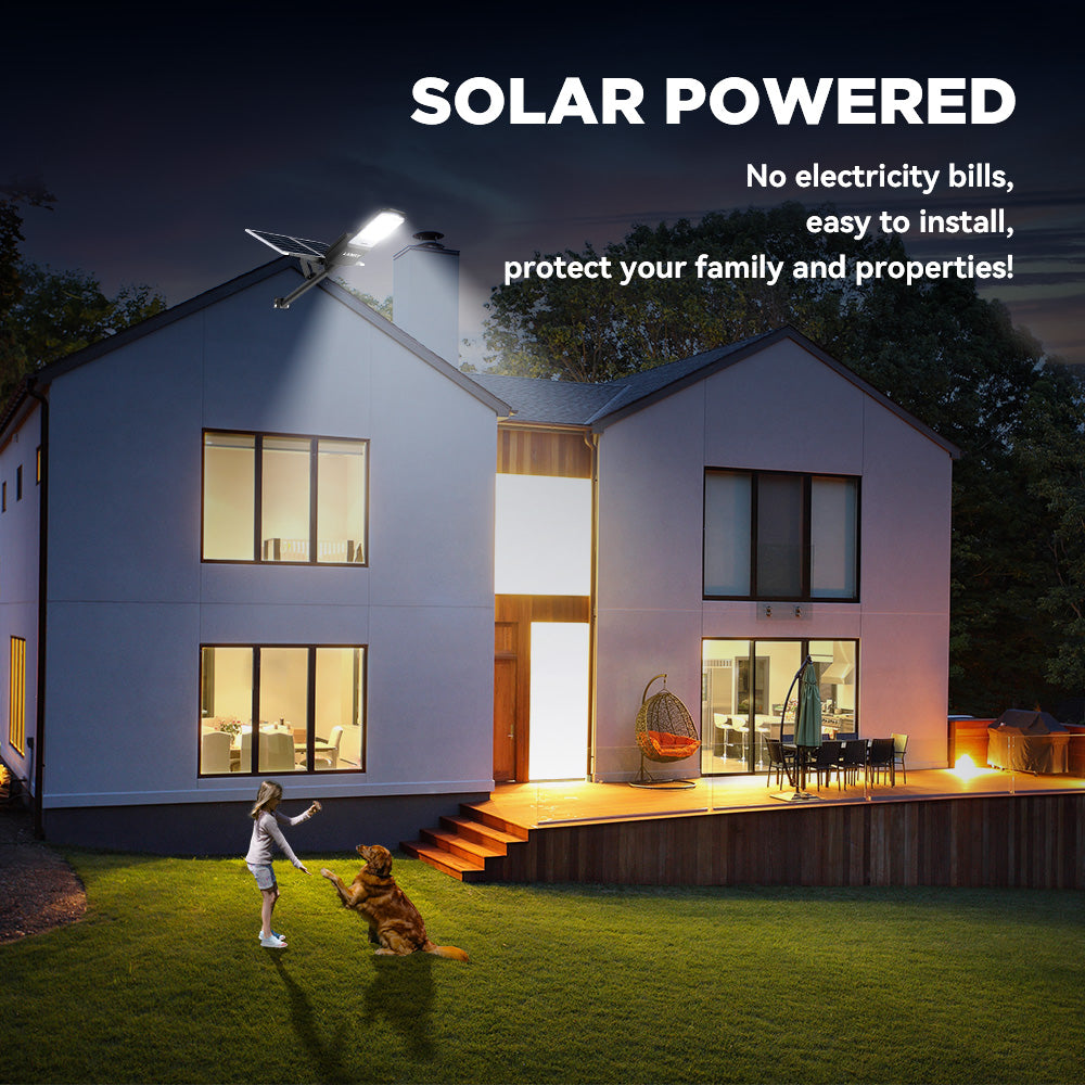 Langy Solar Lights 1500W solar street light with 20ft /16ft pole