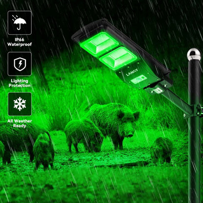 Langy Solar Green Feeder Light for Hunting -12,000 lumens
