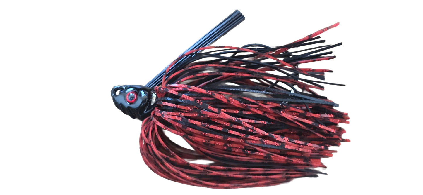 Just Lures Fishing Swim Jig - Black / Red