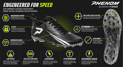 Phenom Elite Quantum Speed 2.0 Football Cleats - Purple