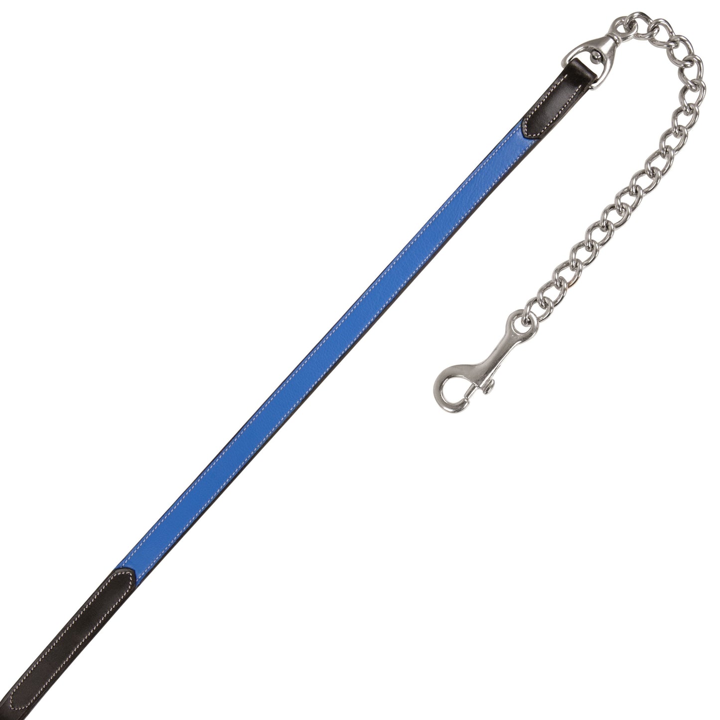Bridles & Reins ExionPro Duo-Tone Leather Lead with Chain - Blue