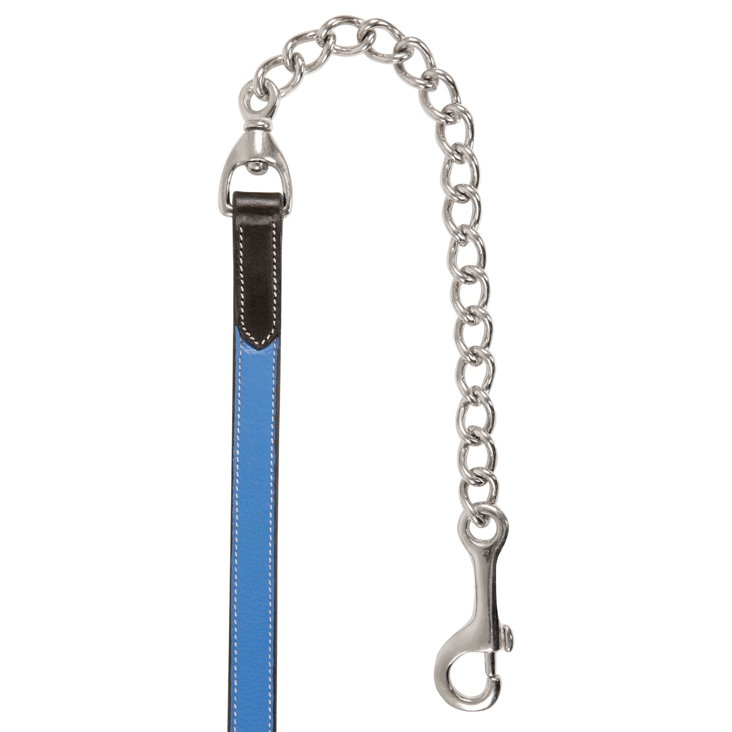Bridles & Reins ExionPro Duo-Tone Leather Lead with Chain - Blue