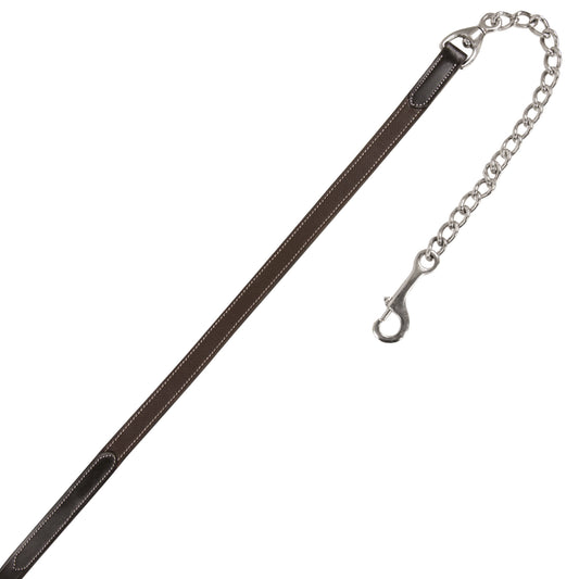 Bridles & Reins ExionPro Duo-Tone Leather Lead with Chain - Havana