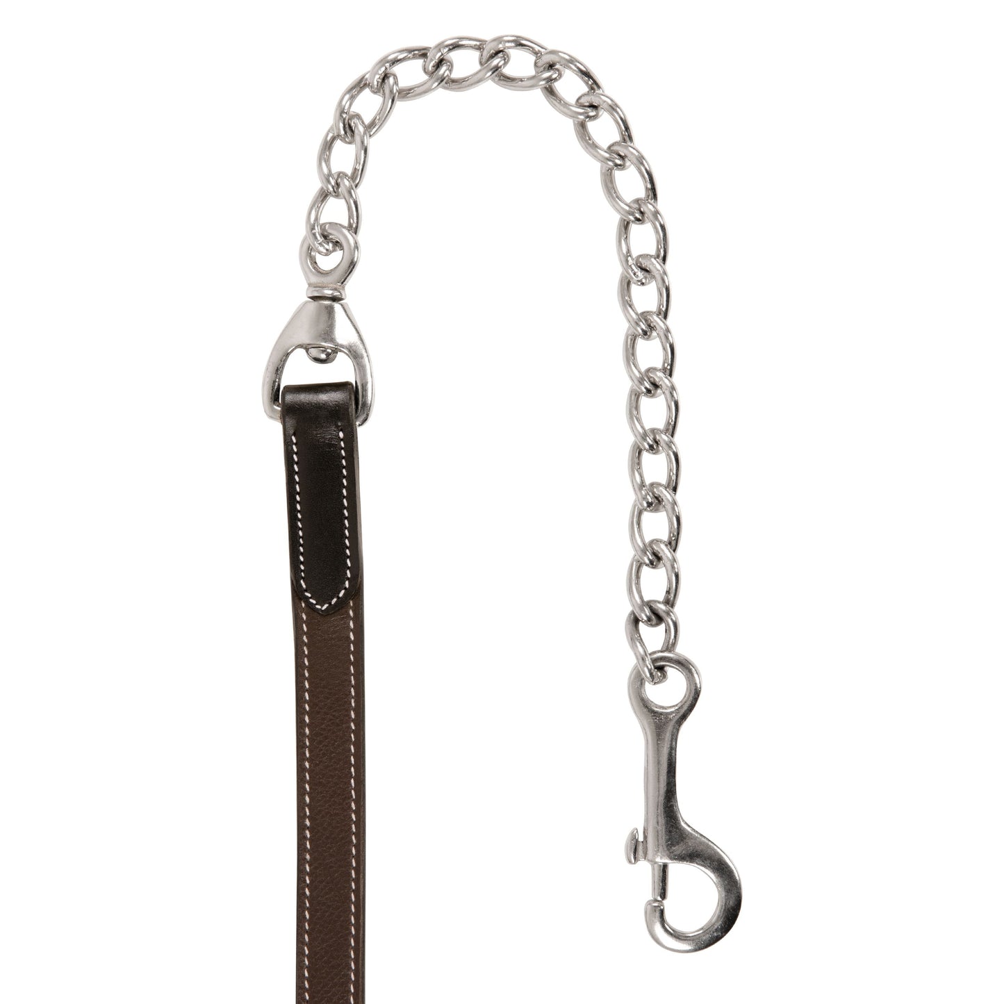 Bridles & Reins ExionPro Duo-Tone Leather Lead with Chain - Havana