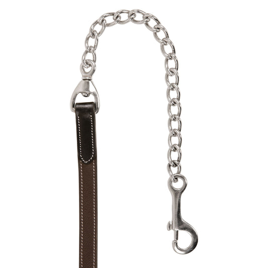 Bridles & Reins ExionPro Duo-Tone Leather Lead with Chain - Havana
