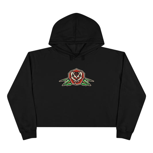 Liebe Calavera Rosa Crop Hoodie