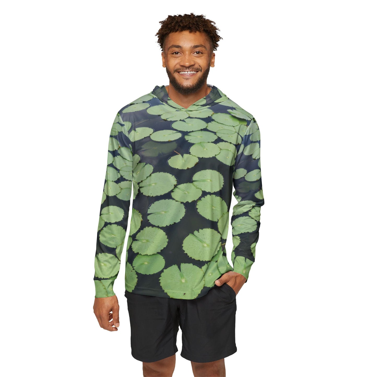 Texas Rigged Tees Lily Pads — Unisex Fishing Pullover Hoodie (SPF 50+)