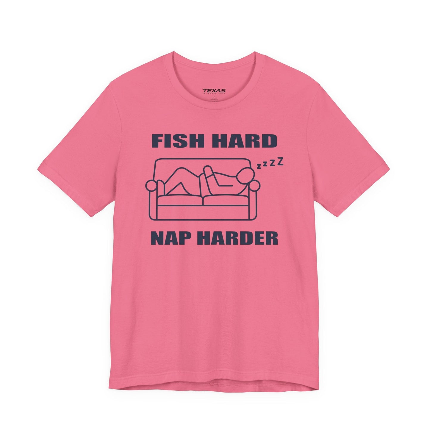 Texas Rigged Tees Fish Hard, Nap Harder — Unisex Cotton Tee